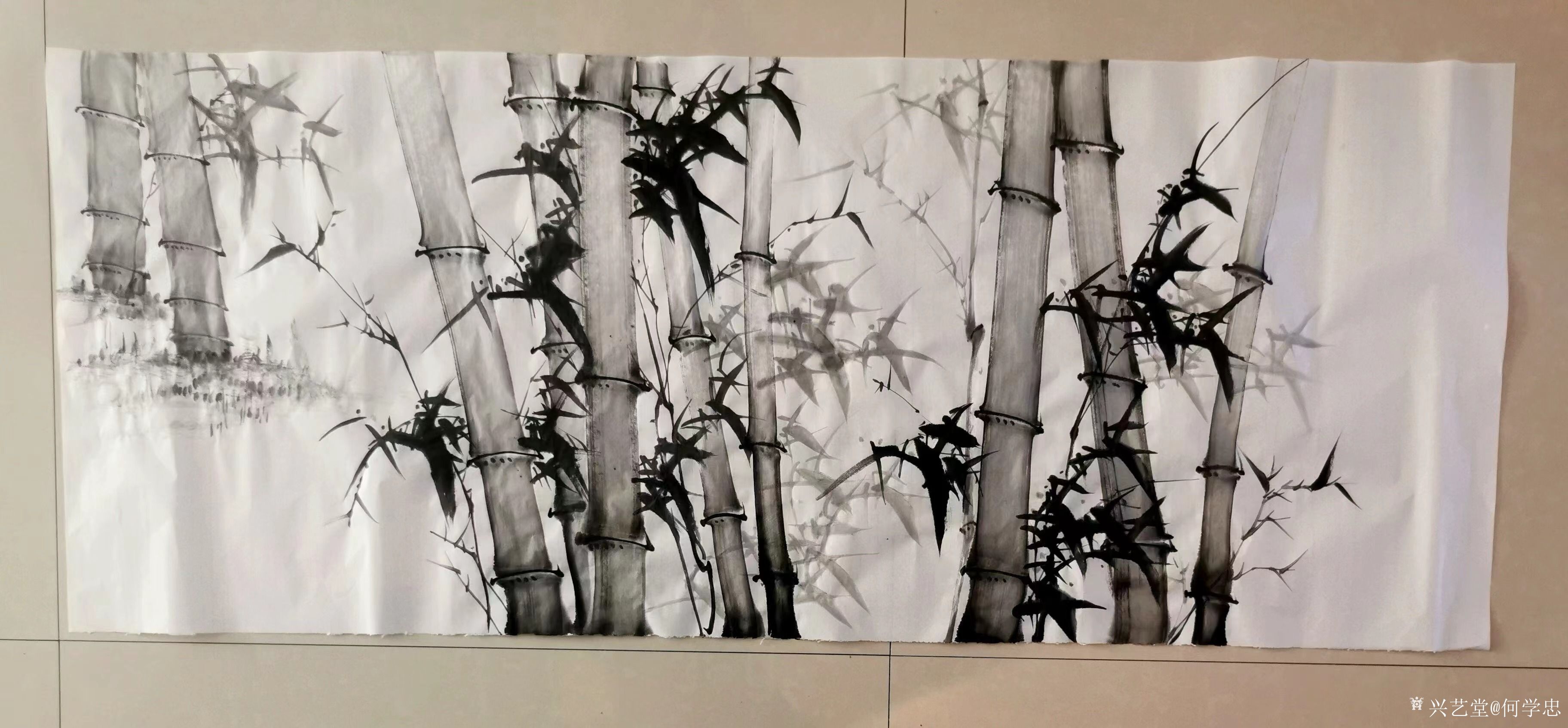 何学忠收藏:某单位定制的4幅国画竹作品,已经完成创作,请欣赏。_兴艺堂