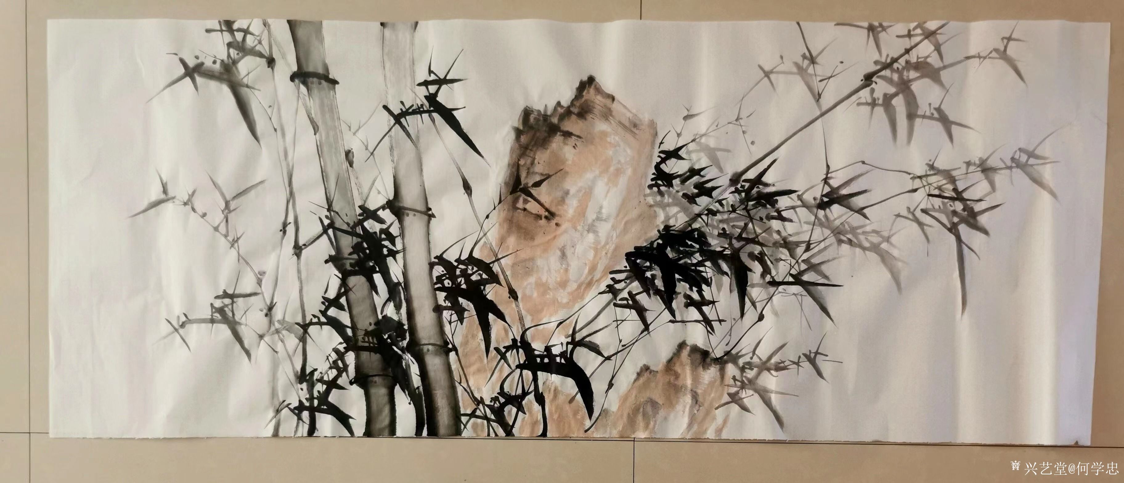 何学忠收藏:某单位定制的4幅国画竹作品,已经完成创作,请欣赏。_兴艺堂