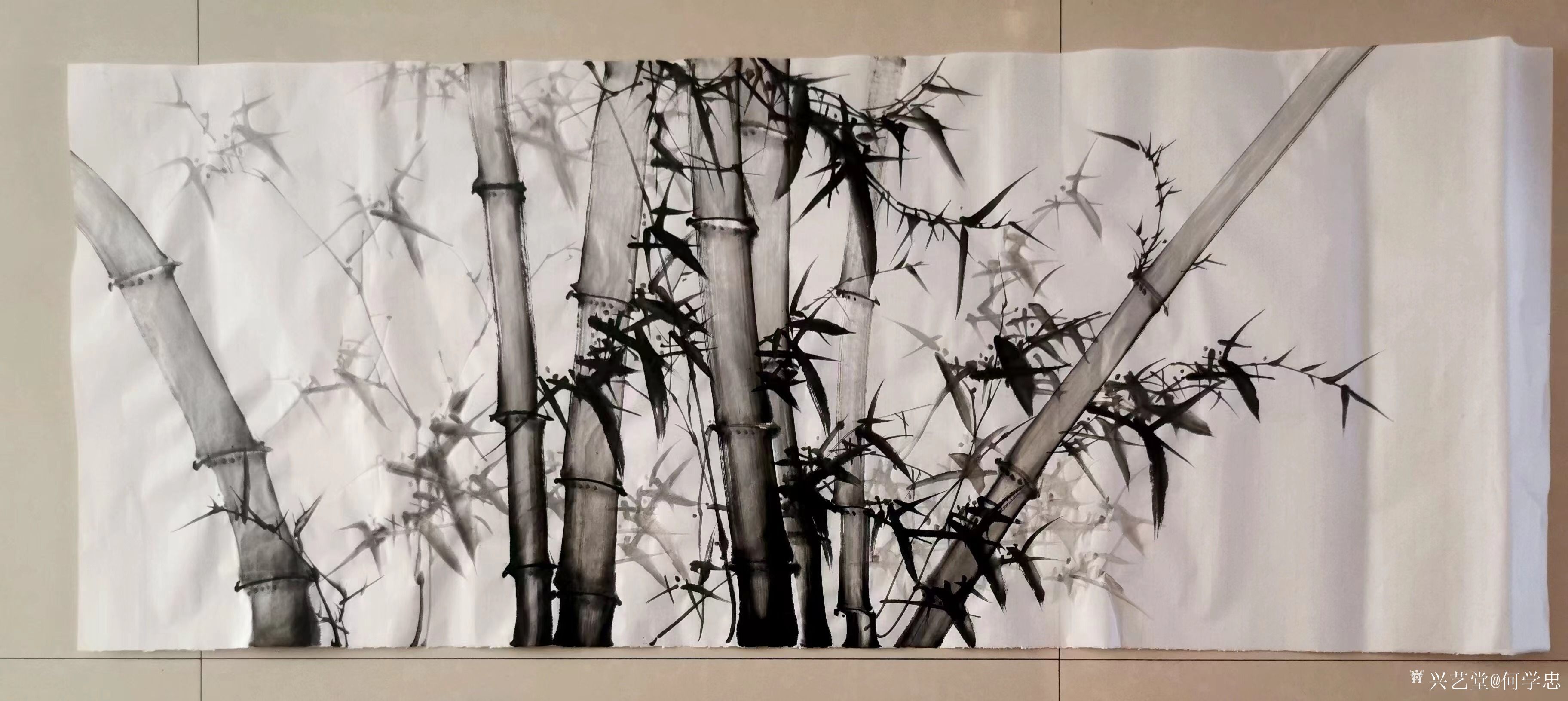 何学忠收藏:某单位定制的4幅国画竹作品,已经完成创作,请欣赏。_兴艺堂