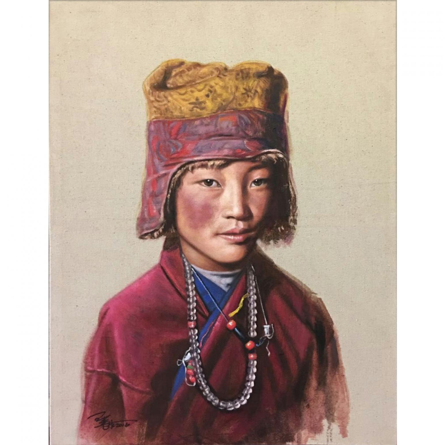 王集林油画作品《【民族魂系列五】作者王集林》