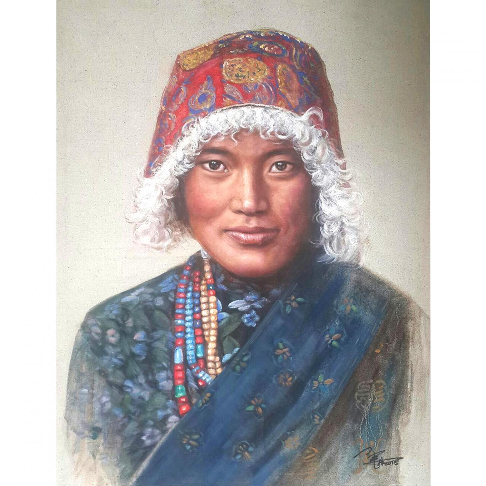 王集林油画作品《【民族魂系列四】作者王集林》