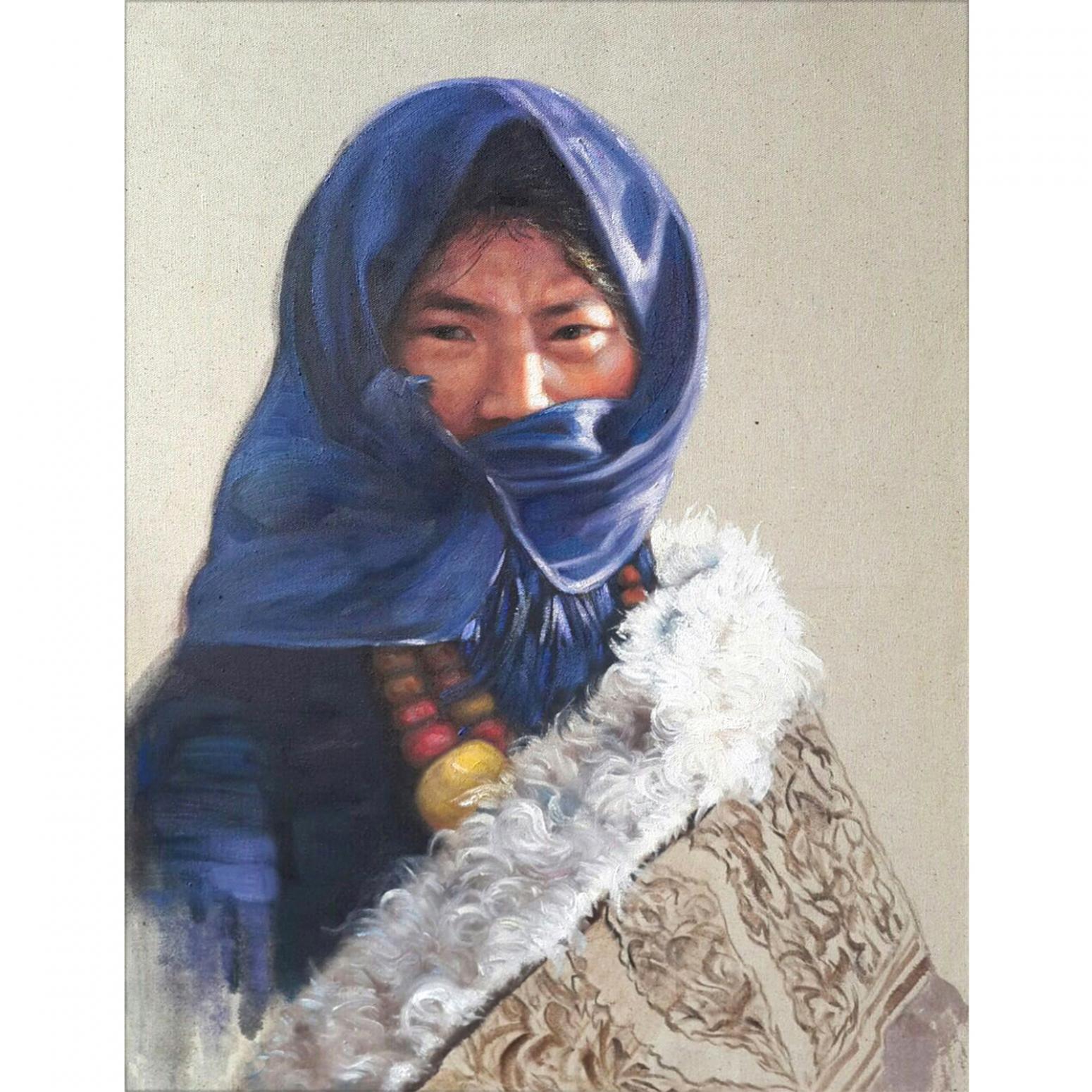 王集林油画作品《【民族魂系列二】作者王集林》