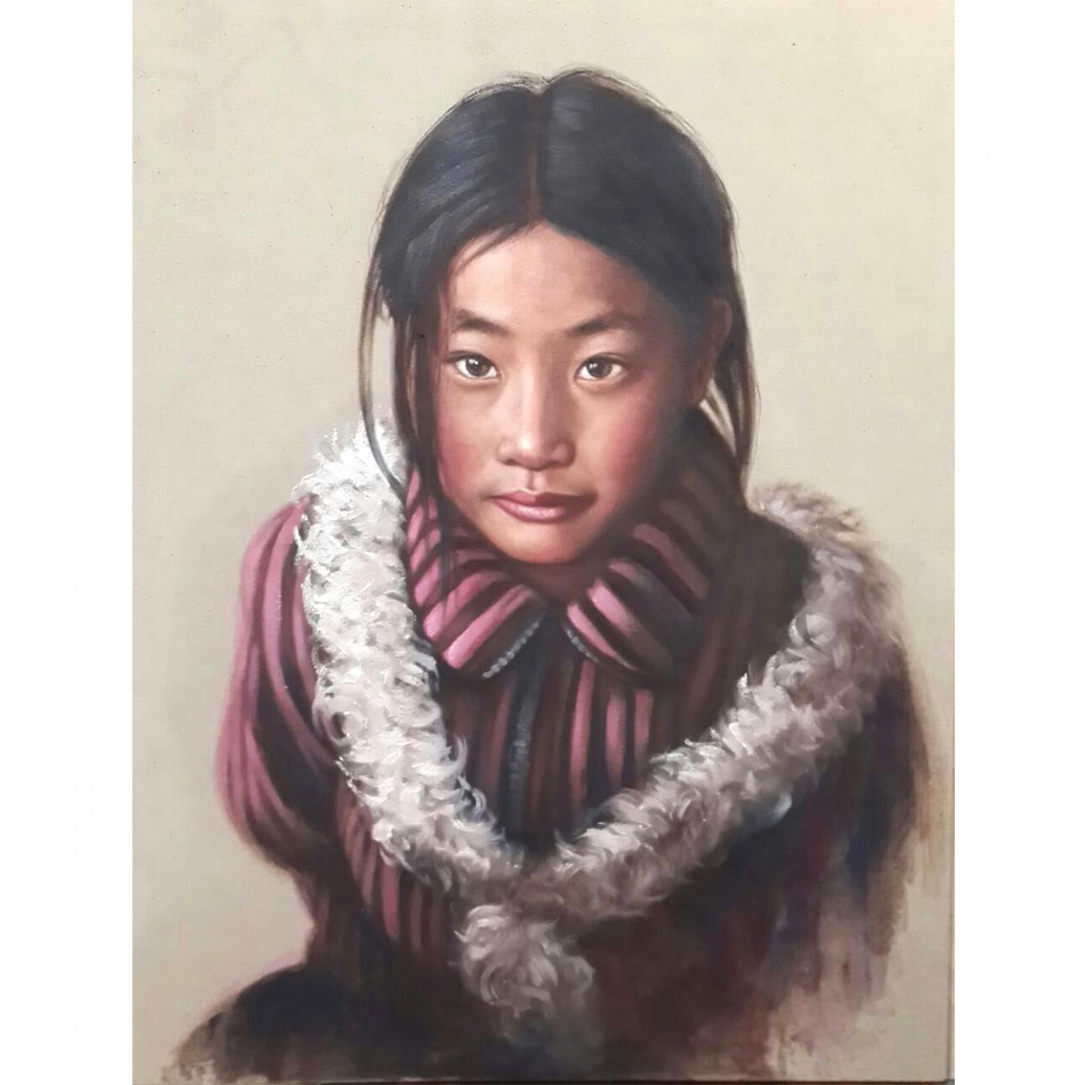 王集林油画作品《【民族魂系列一】作者王集林》