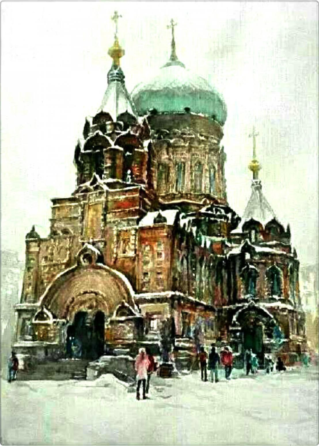 王积强油画作品《【索菲亚大教堂】作者王积强》【图0】