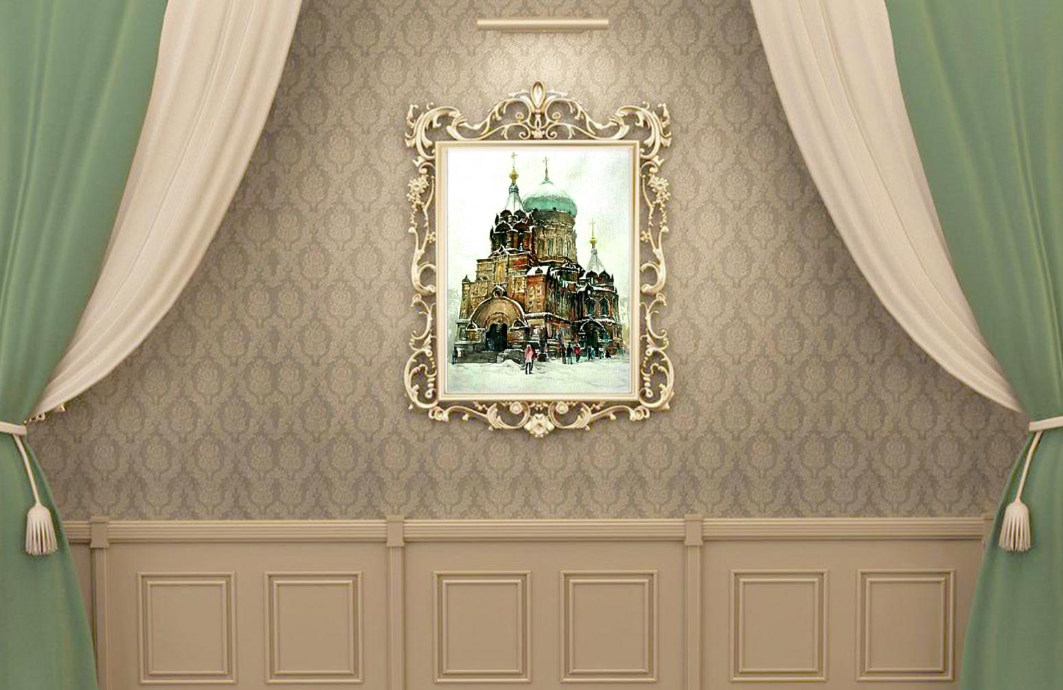 王积强油画作品《【索菲亚大教堂】作者王积强》【图1】