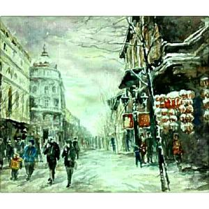 艺术品图片：艺术家王积强油画作品名称《【节日里的中央大街】作者王积强》价格4800.00 元