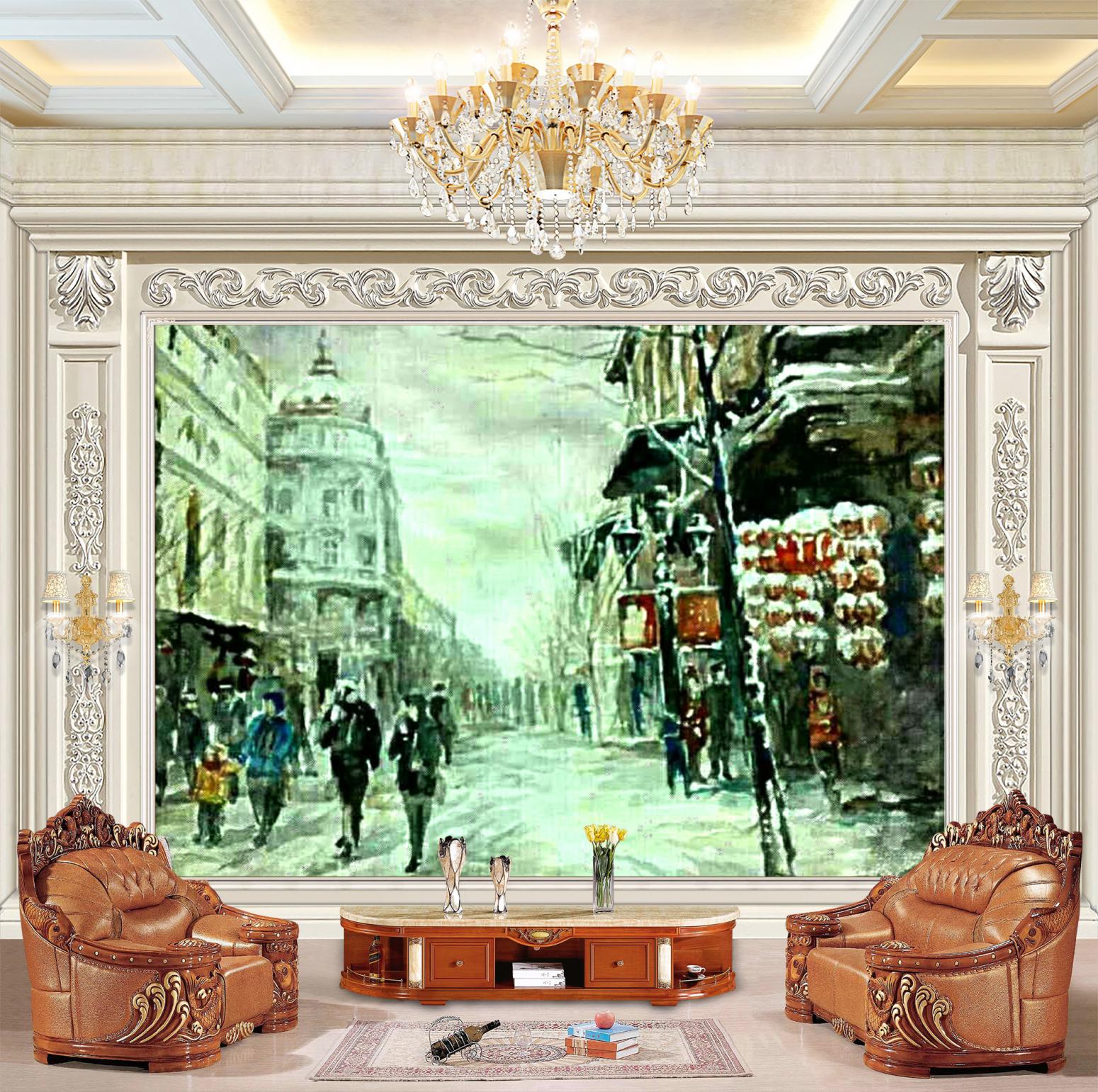 王积强油画作品《【节日里的中央大街】作者王积强》【图2】