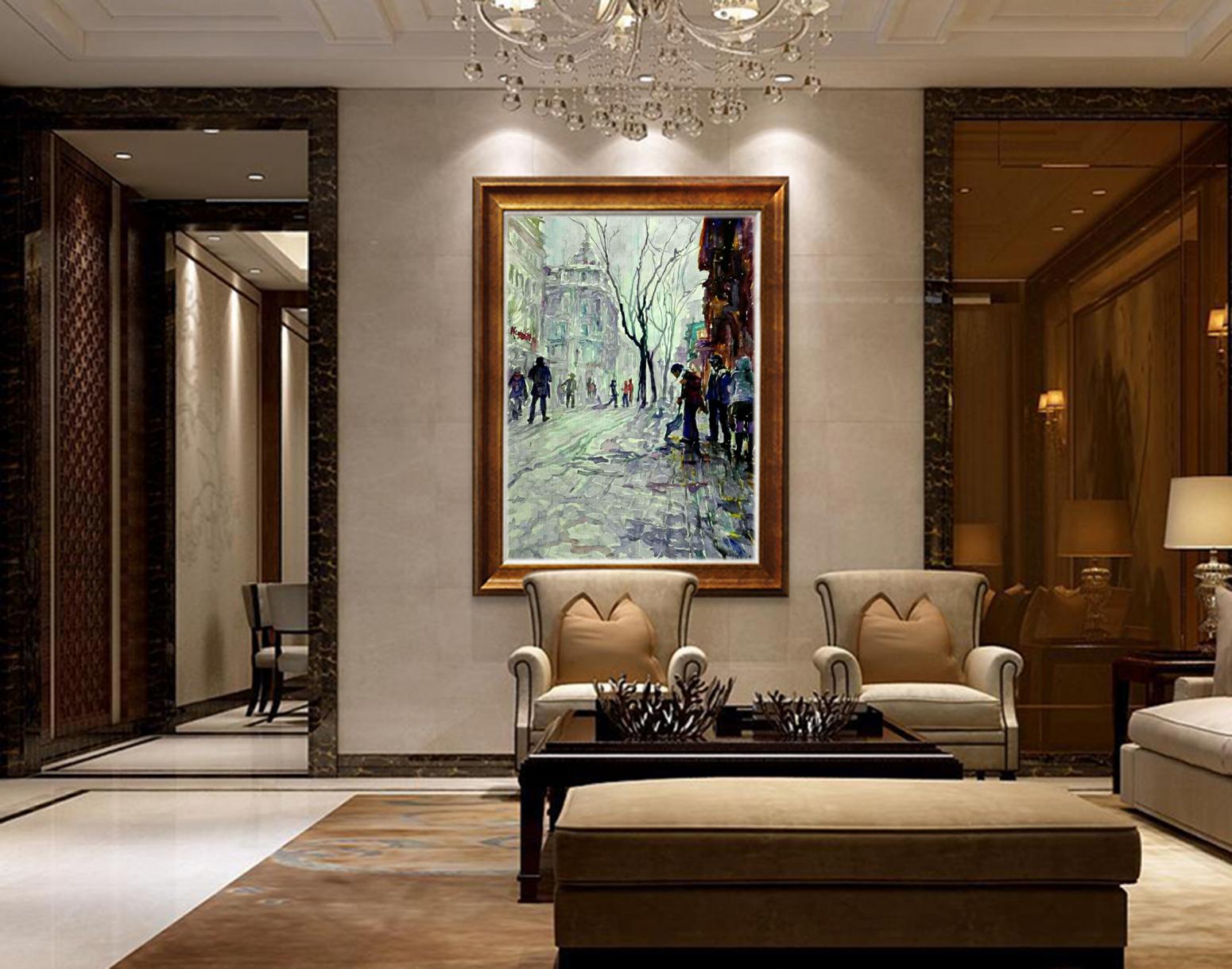 王积强油画作品《【冬日大街】作者王积强》【图2】