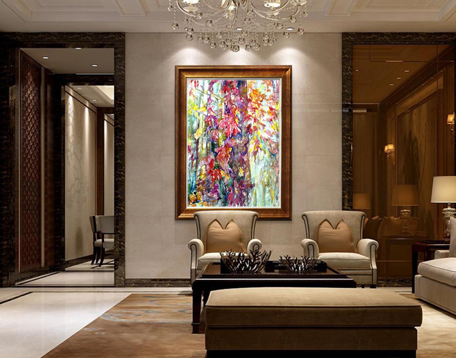 王积强油画作品《【窗外红叶】作者王积强》【图2】