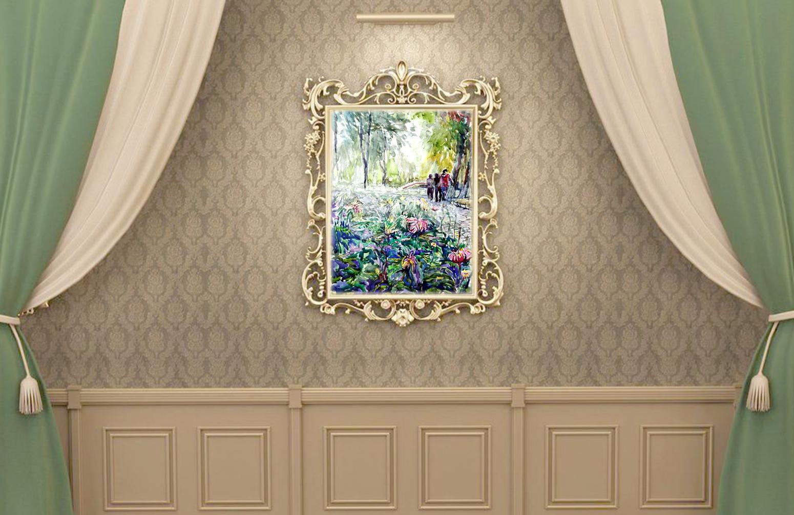 王积强油画作品《【公园里的花】作者王积强》【图1】