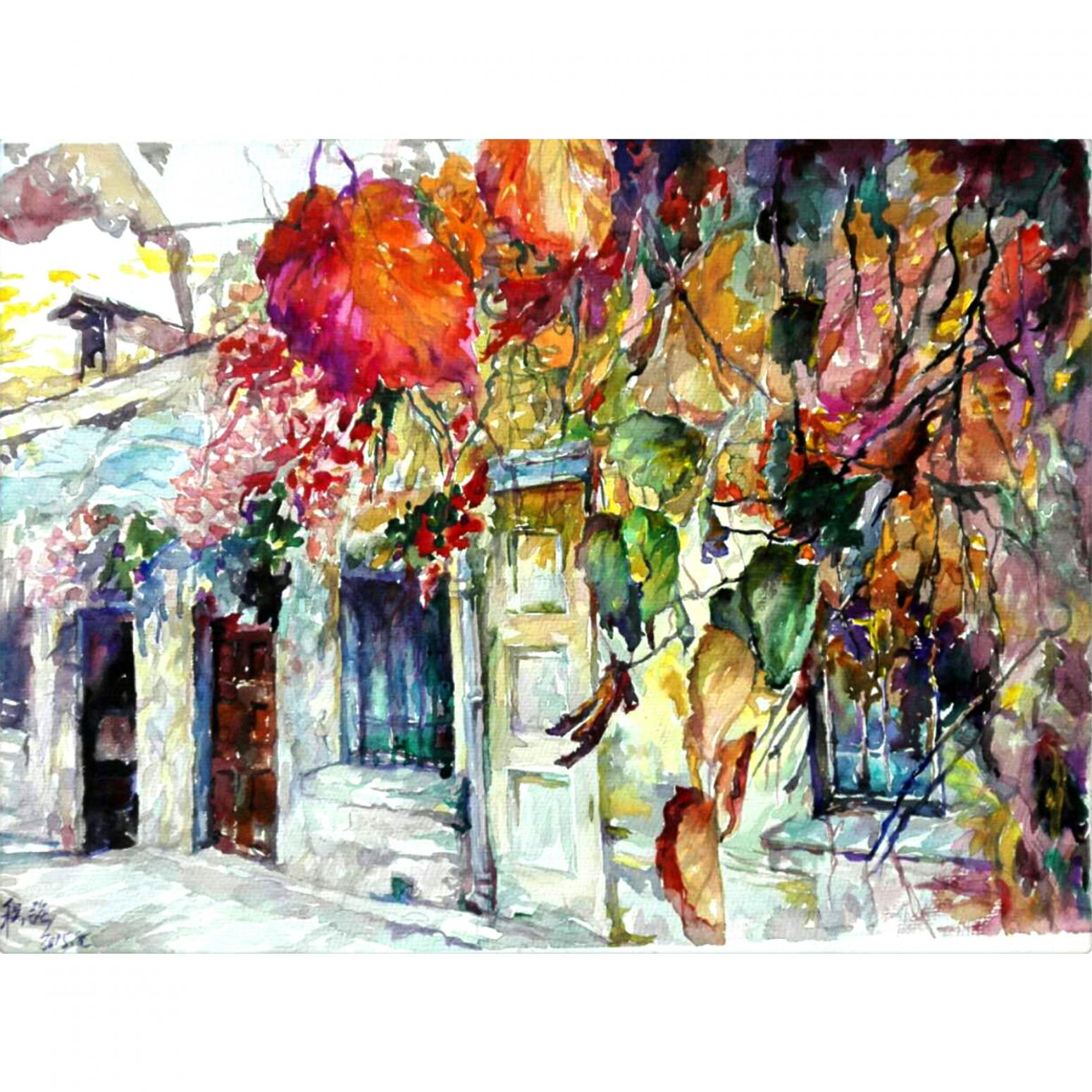 王积强国画作品《【秋色】作者王积强》