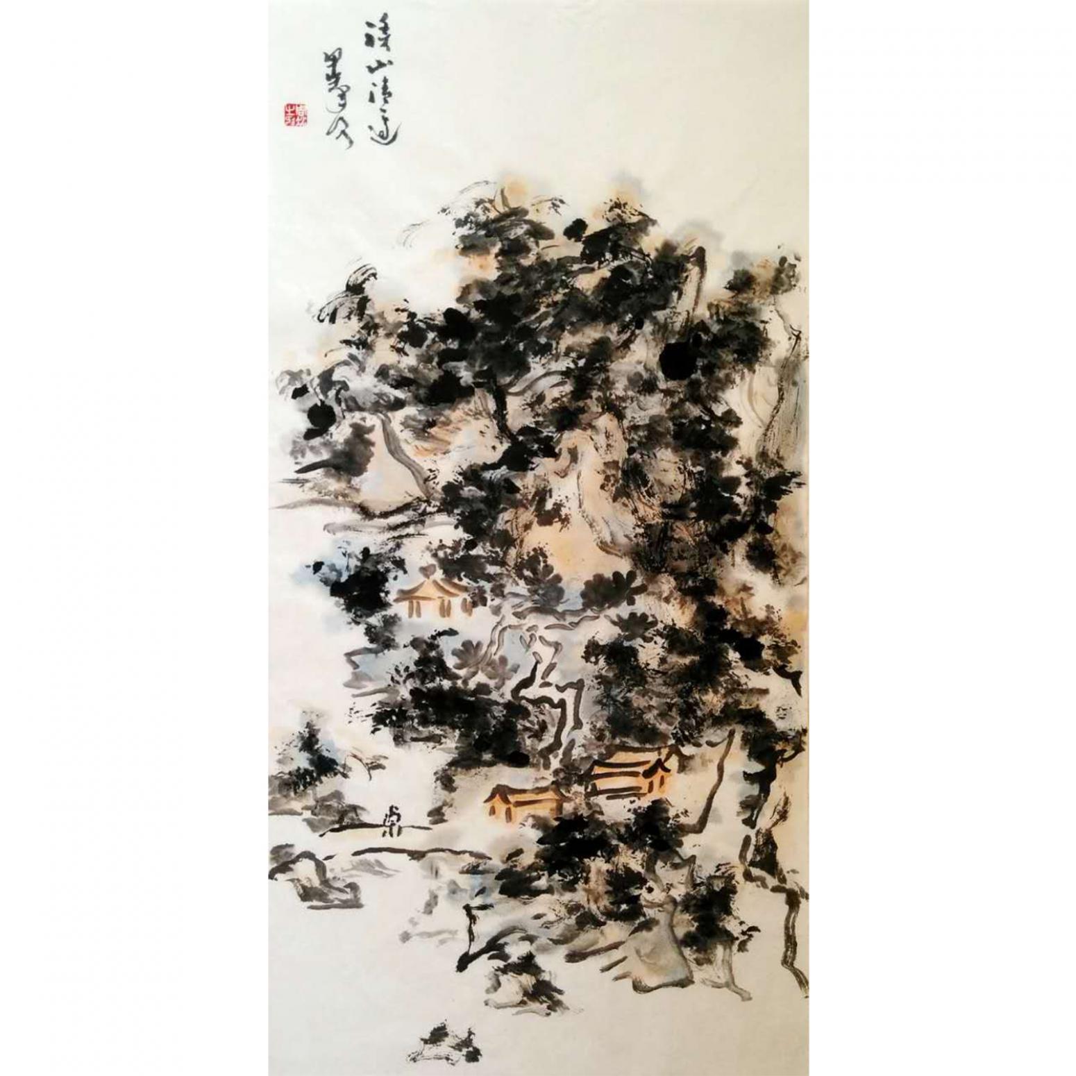 周现宏国画作品《【又见炊烟】作者周现宏》