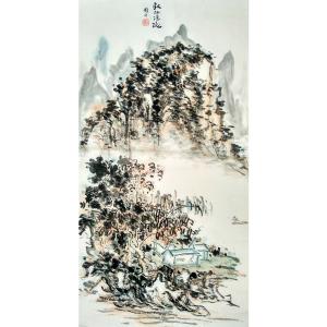 艺术品图片：艺术家周现宏国画作品名称《【秋江环岛】作者周现宏》价格480.00 元