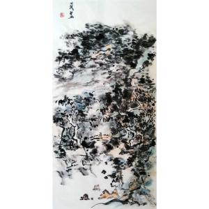 艺术品图片：艺术家周现宏国画作品名称《【他在桥上看风景】作者周现宏》价格480.00 元