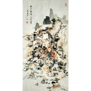 艺术品图片：艺术家周现宏国画作品名称《【枫叶红了】作者周现宏》价格480.00 元