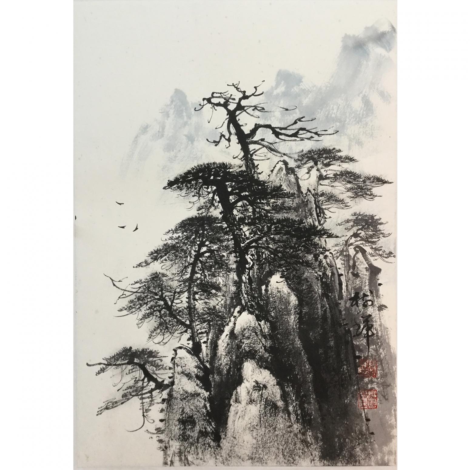 罗树辉国画作品《【松涛】作者罗树辉》