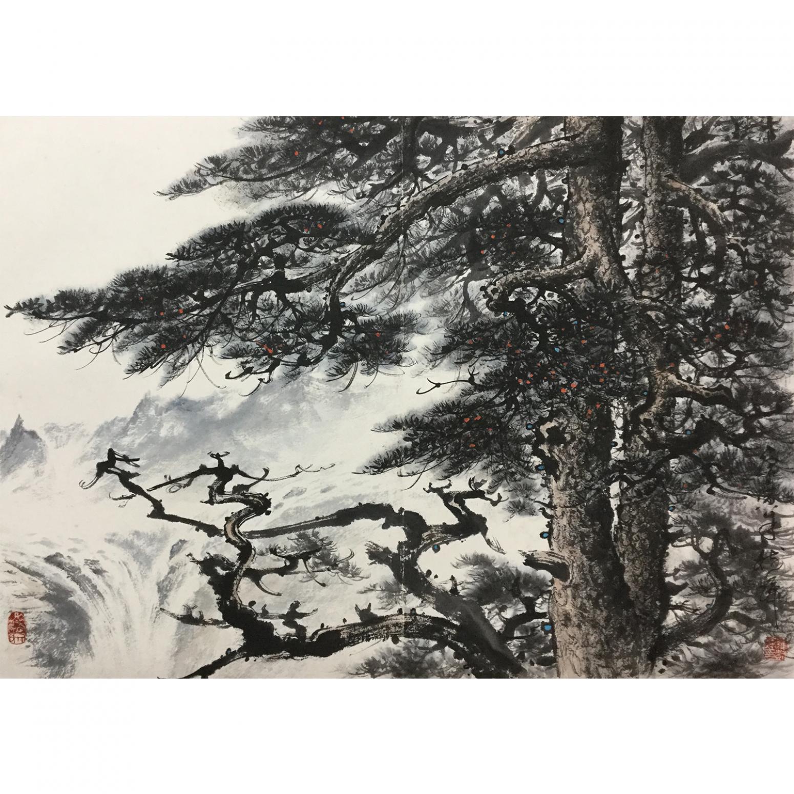 罗树辉国画作品《【松】作者罗树辉》