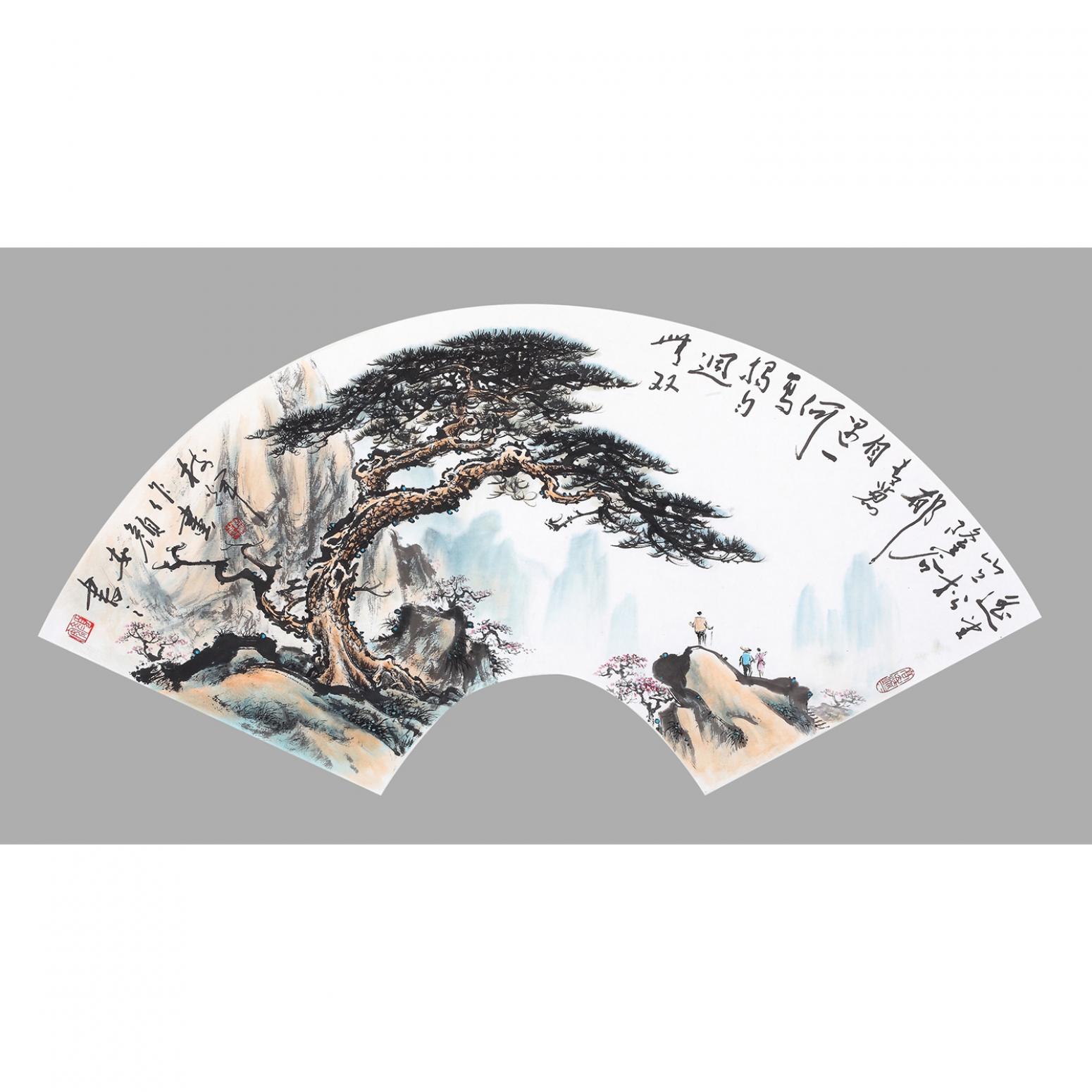 罗树辉国画作品《【扇面之四】作者罗树辉》