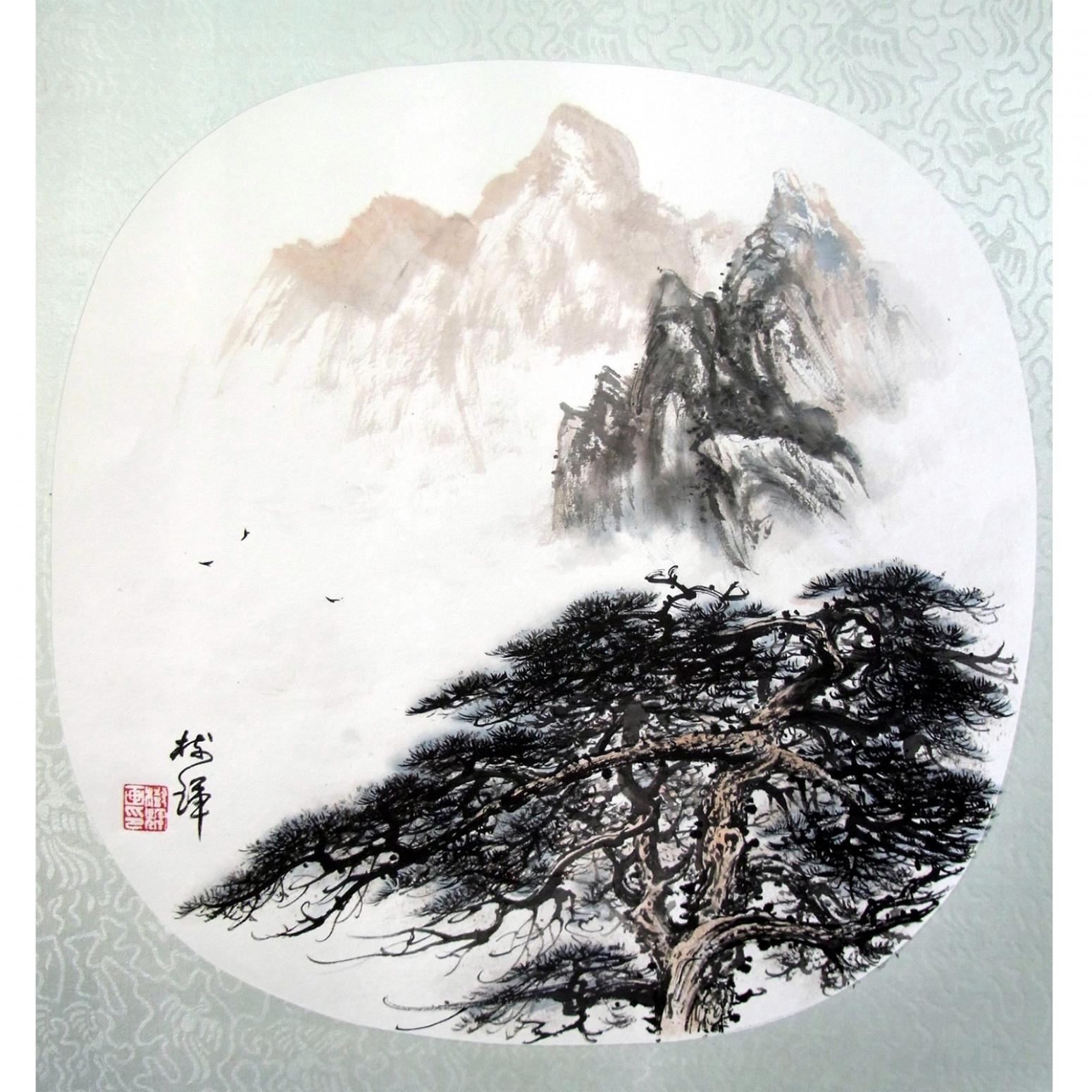 罗树辉国画作品《【扇面之二】作者罗树辉》