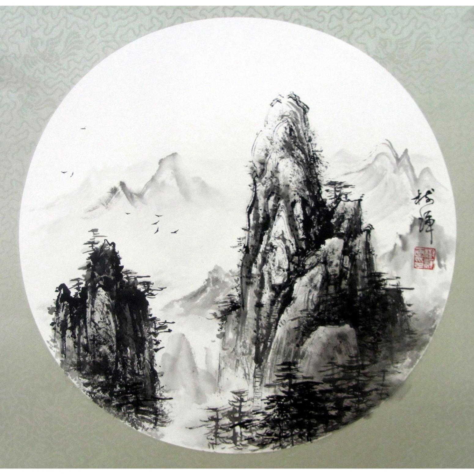 罗树辉国画作品《【扇面之三】作者罗树辉》