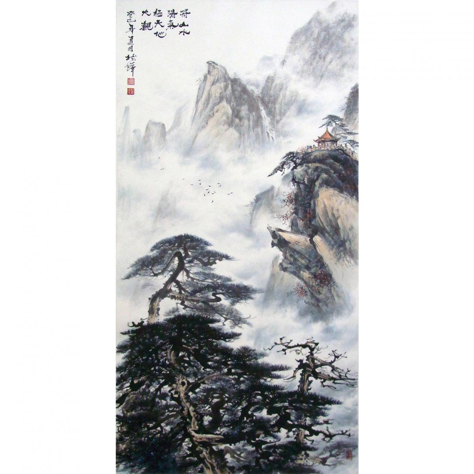 罗树辉国画作品《【得山水清气 】作者罗树辉》