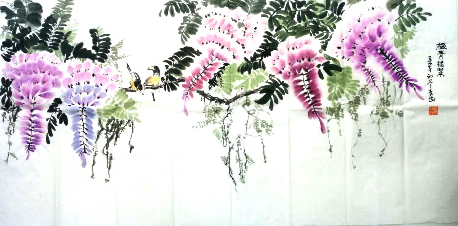 李牧国画作品《【花藤】作者李牧》【图0】