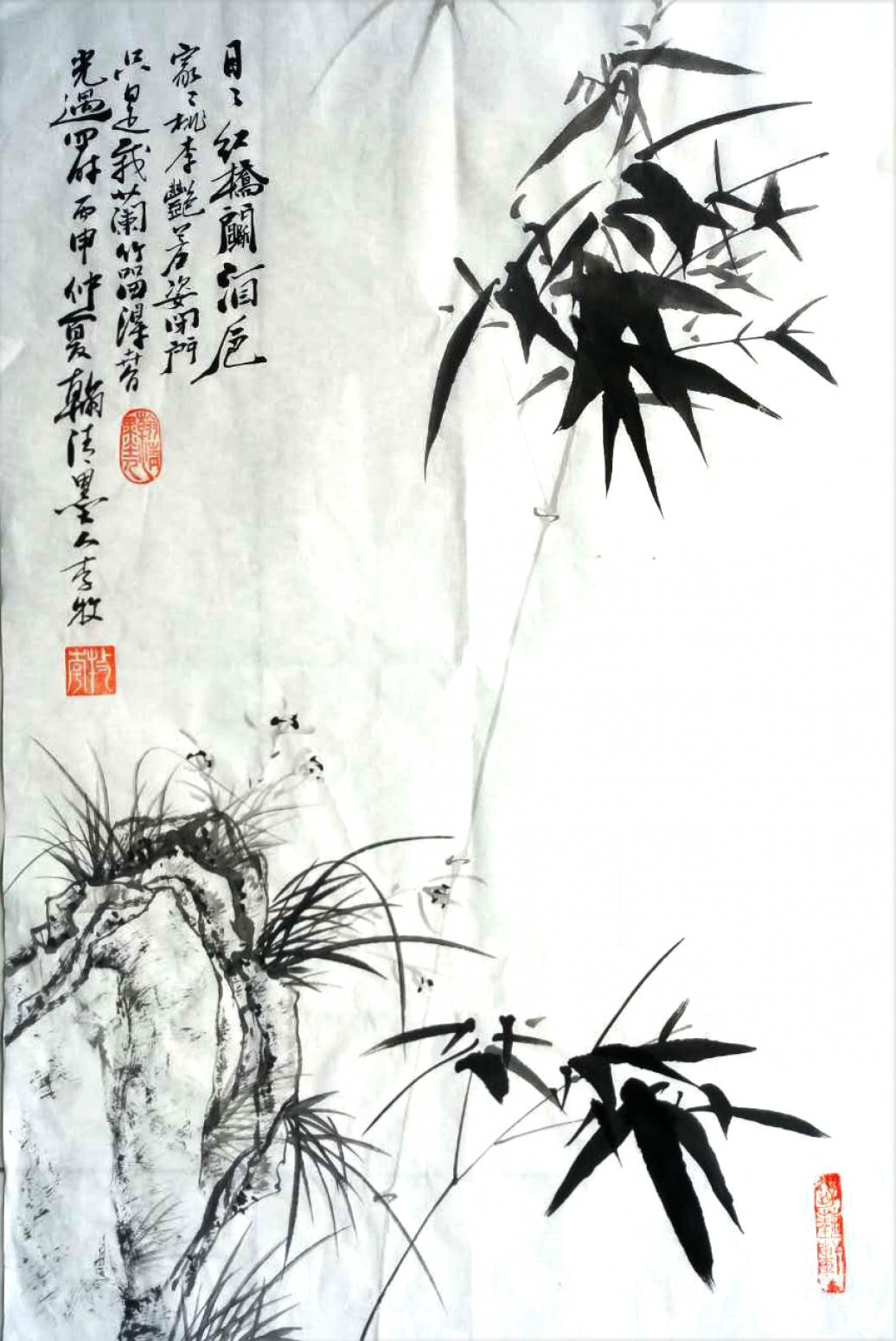 李牧国画作品《【悬竹】作者李牧》【图0】