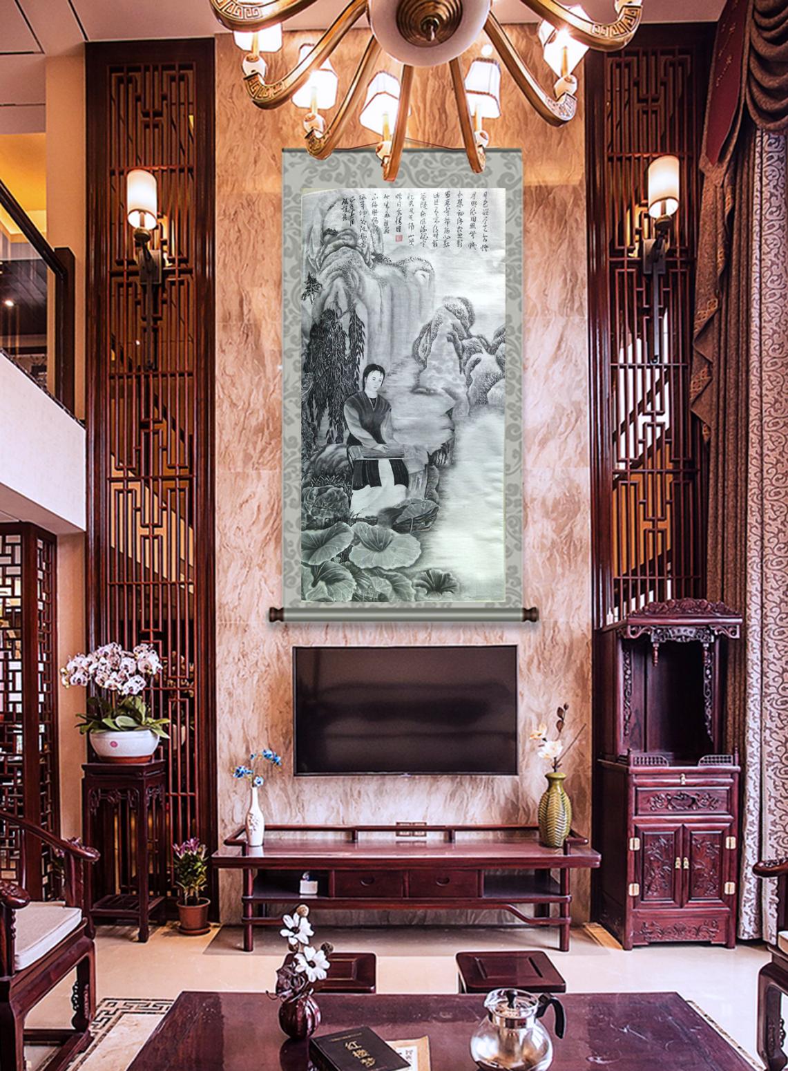 顾顺强国画作品《【荷叶妹】作者顾顺强》【图1】