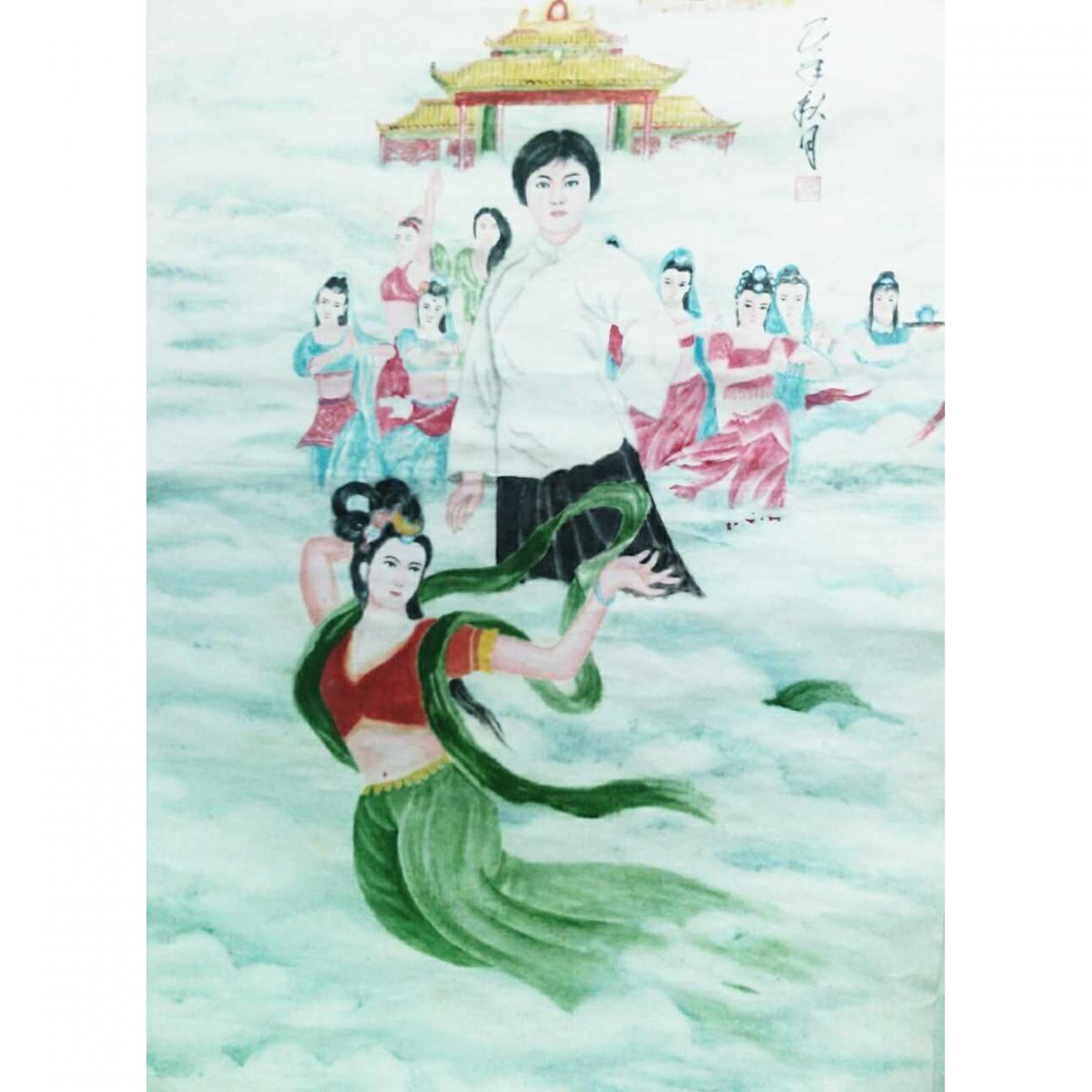 顾顺强国画作品《【秋月】作者顾顺强》