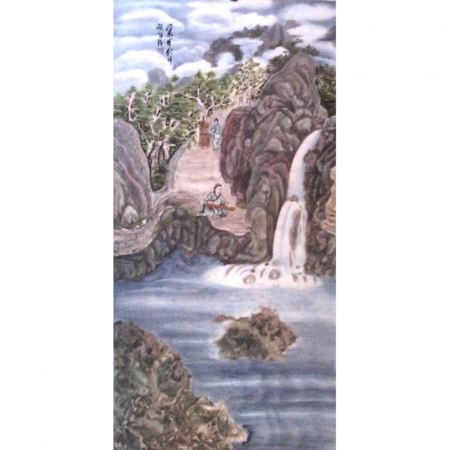 顾顺强国画作品《【坐山观水】作者顾顺强》