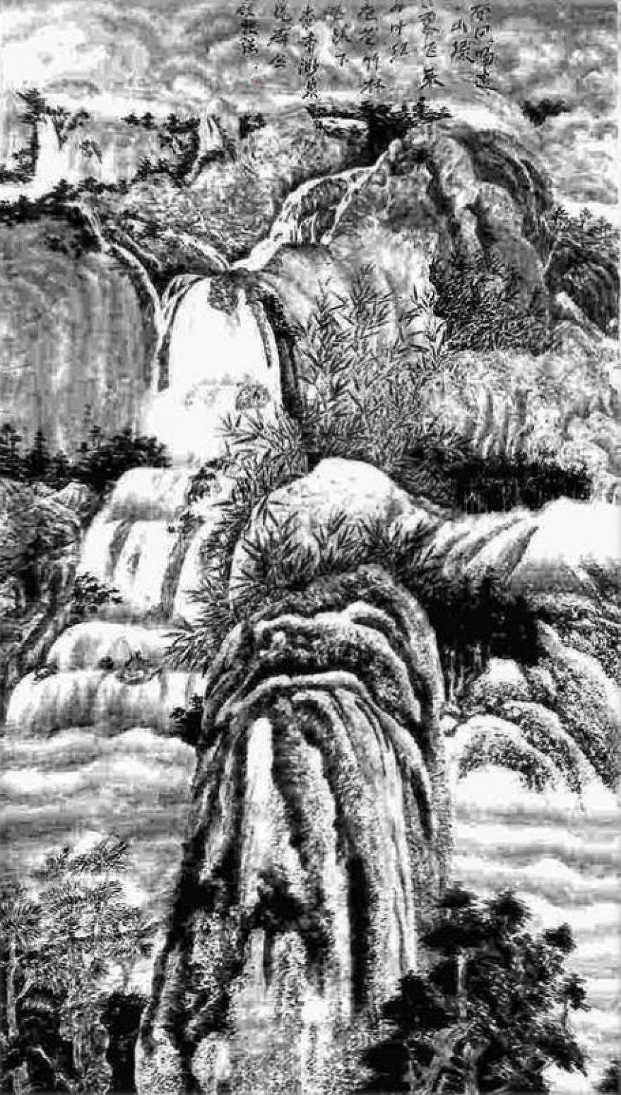 顾顺强国画作品《【瀑布】作者顾顺强》【图0】