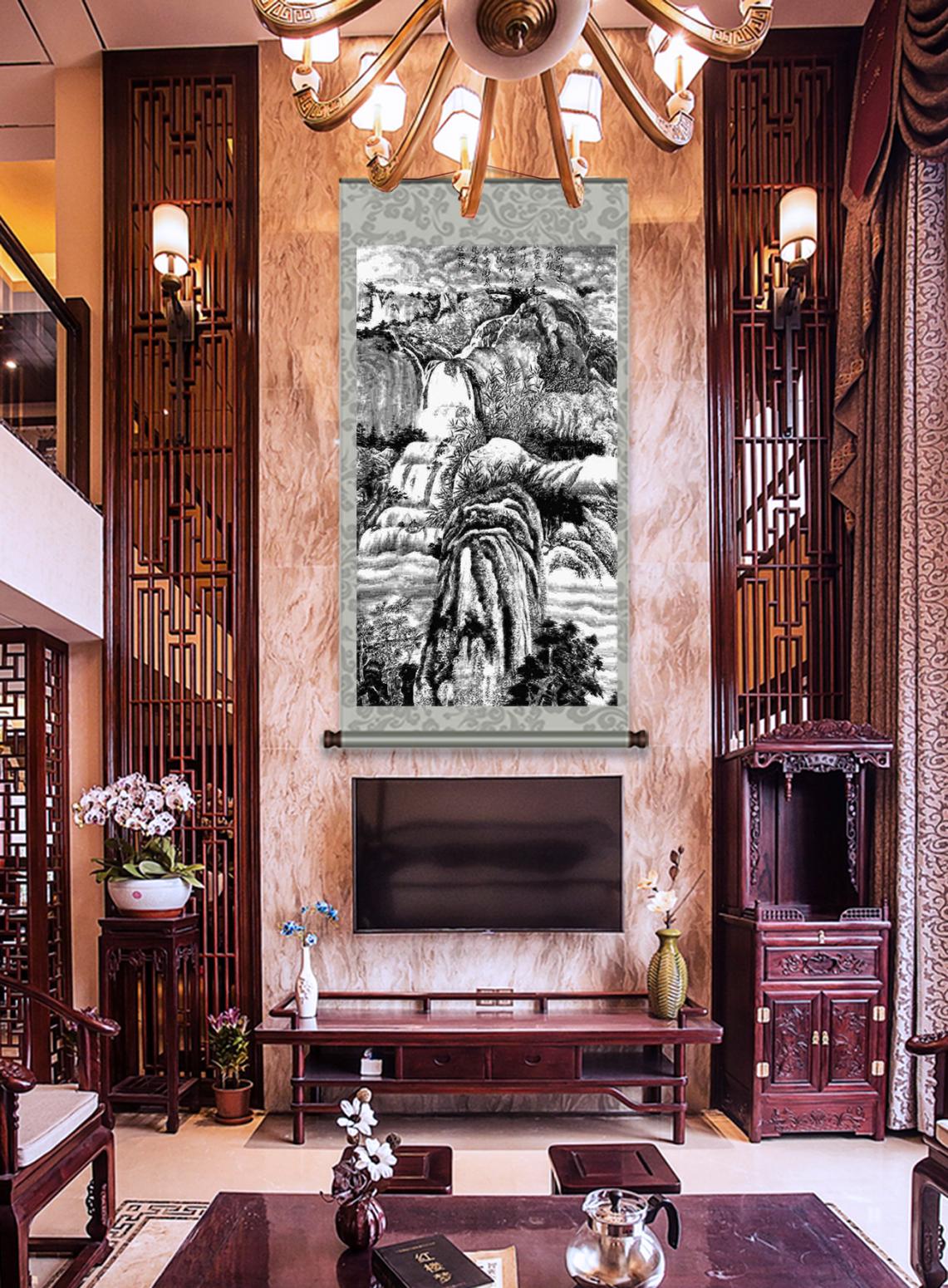 顾顺强国画作品《【瀑布】作者顾顺强》【图1】