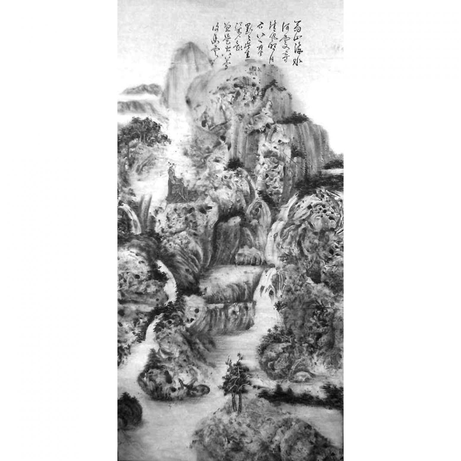 顾顺强国画作品《【高山流水2】作者顾顺强》