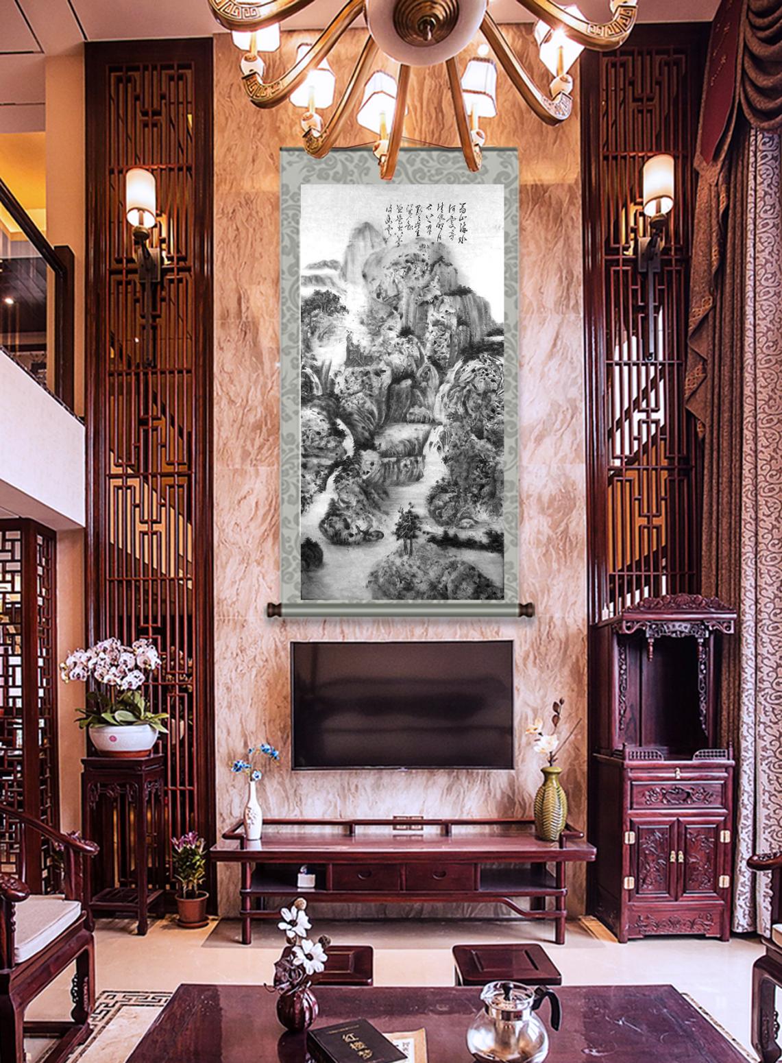 顾顺强国画作品《【高山流水2】作者顾顺强》【图1】