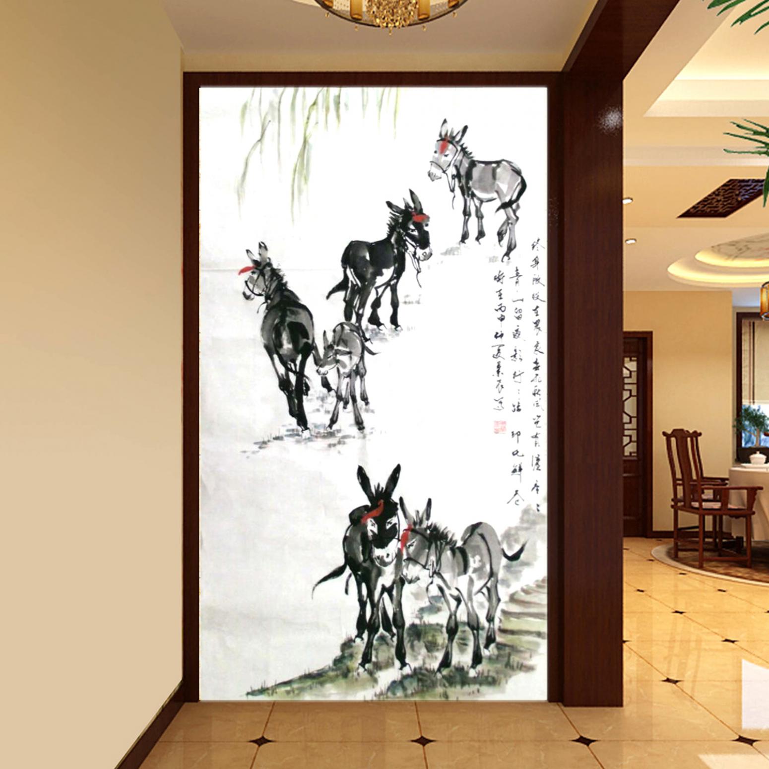 周兰辰国画作品《【毛驴散步】作者周兰辰》【图1】