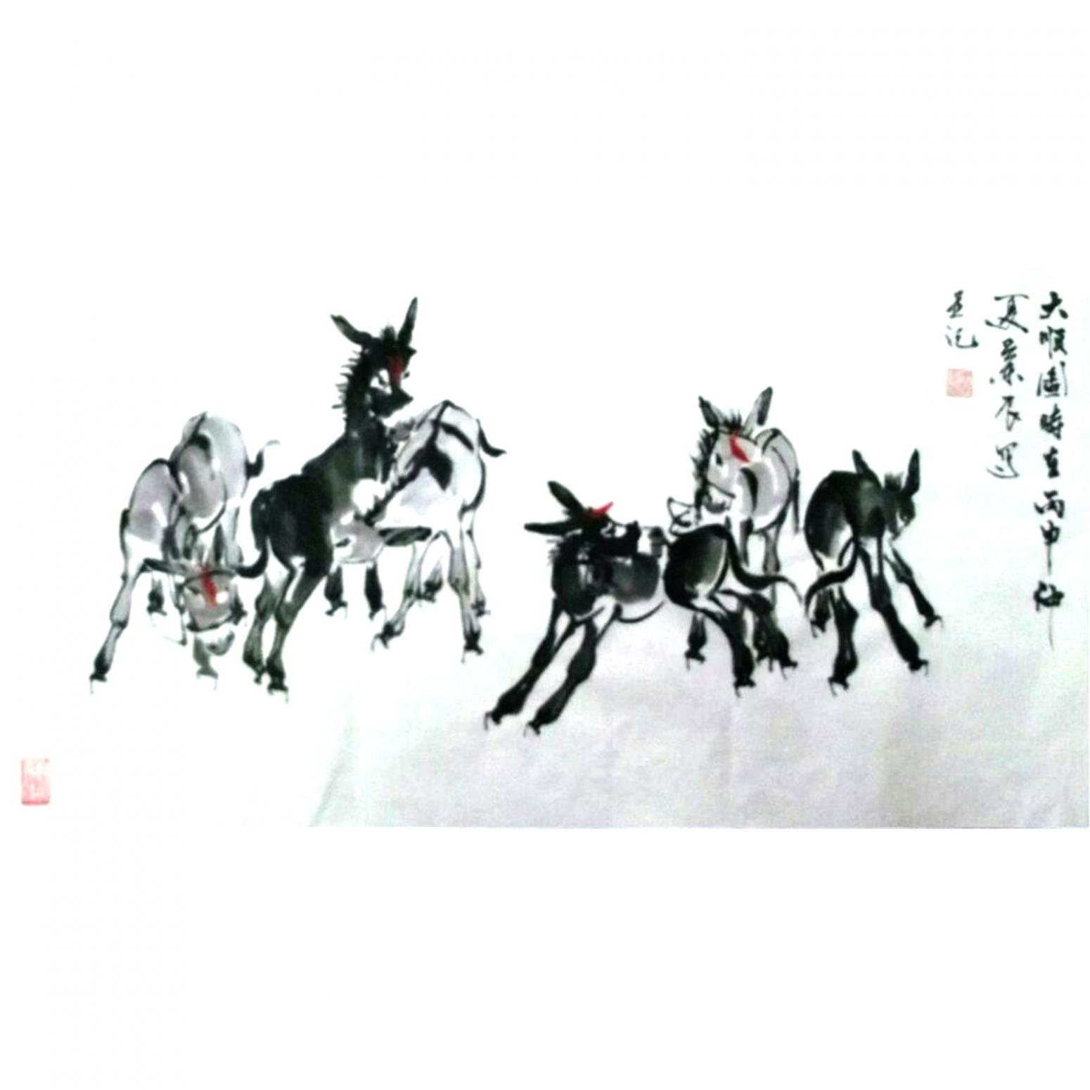 周兰辰国画作品《【毛驴】作者周兰辰》