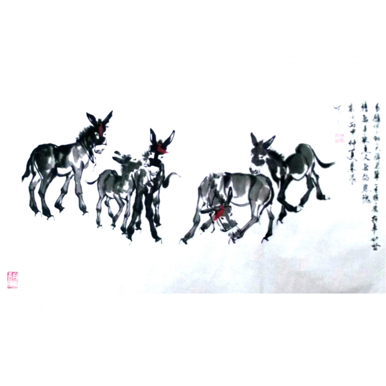 周兰辰国画作品《【小毛驴】作者周兰辰》