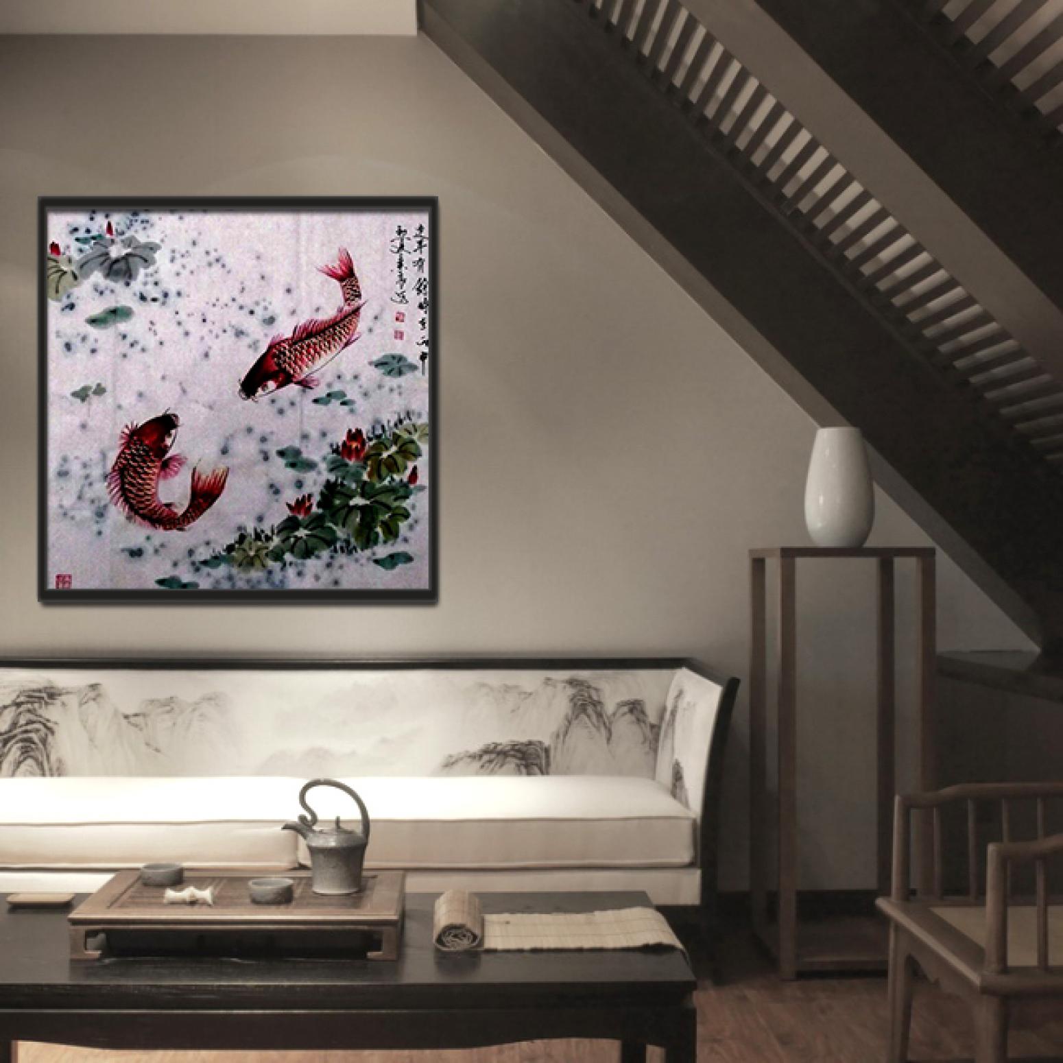 周兰辰国画作品《【年年有余】作者周兰辰》【图1】