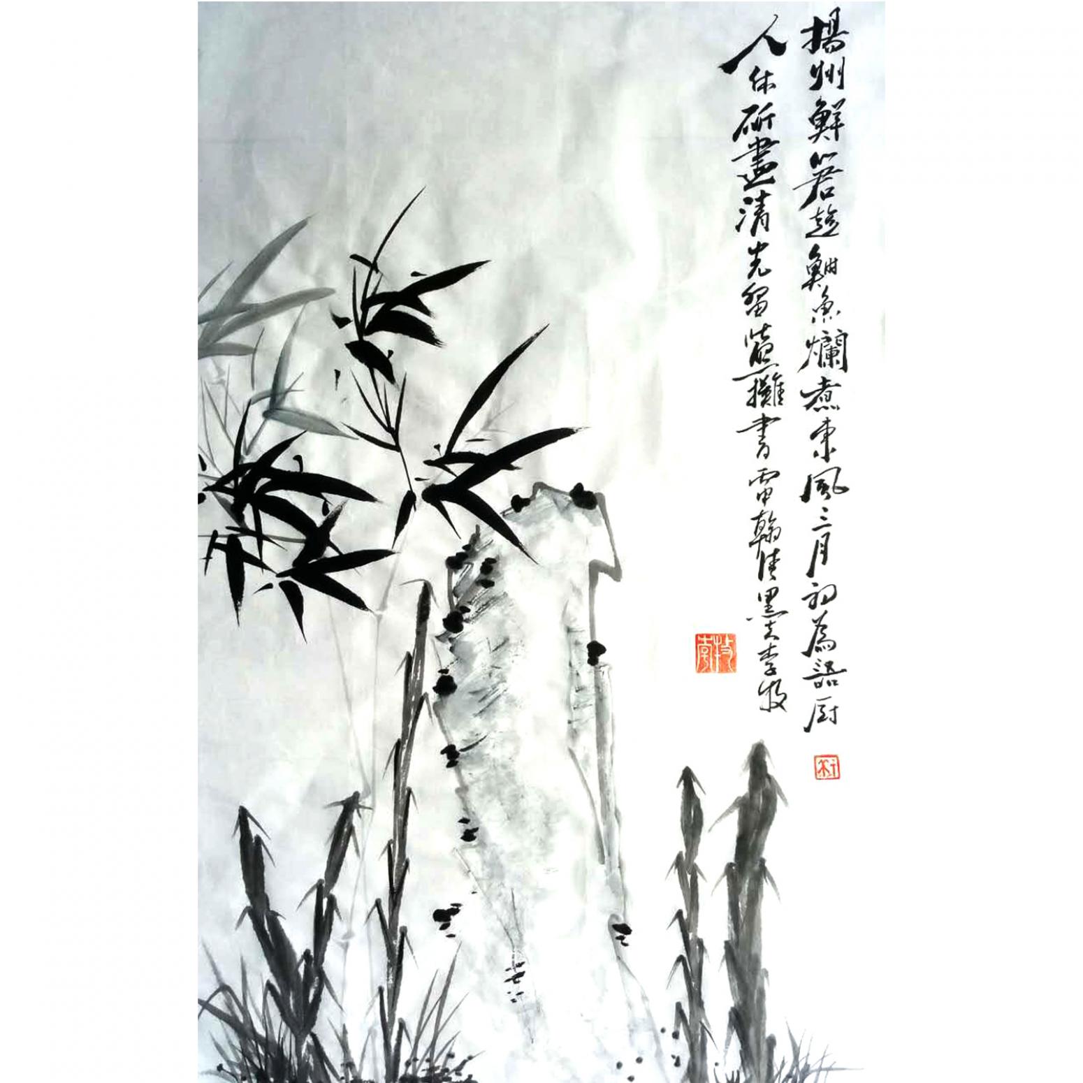 李牧国画作品《【节节高】作者李牧》