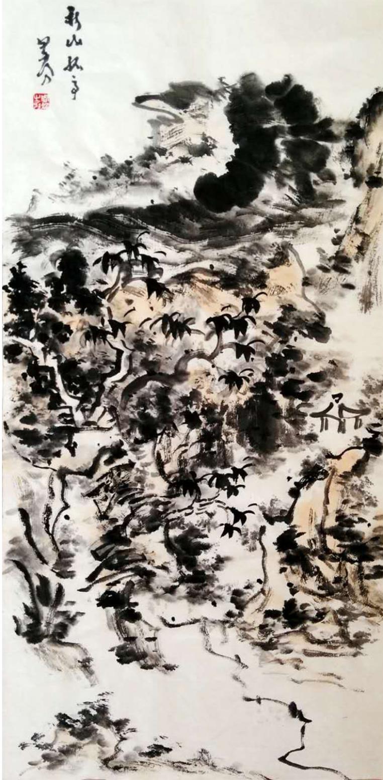 周现宏国画作品《【山环水绿】作者周现宏》【图0】