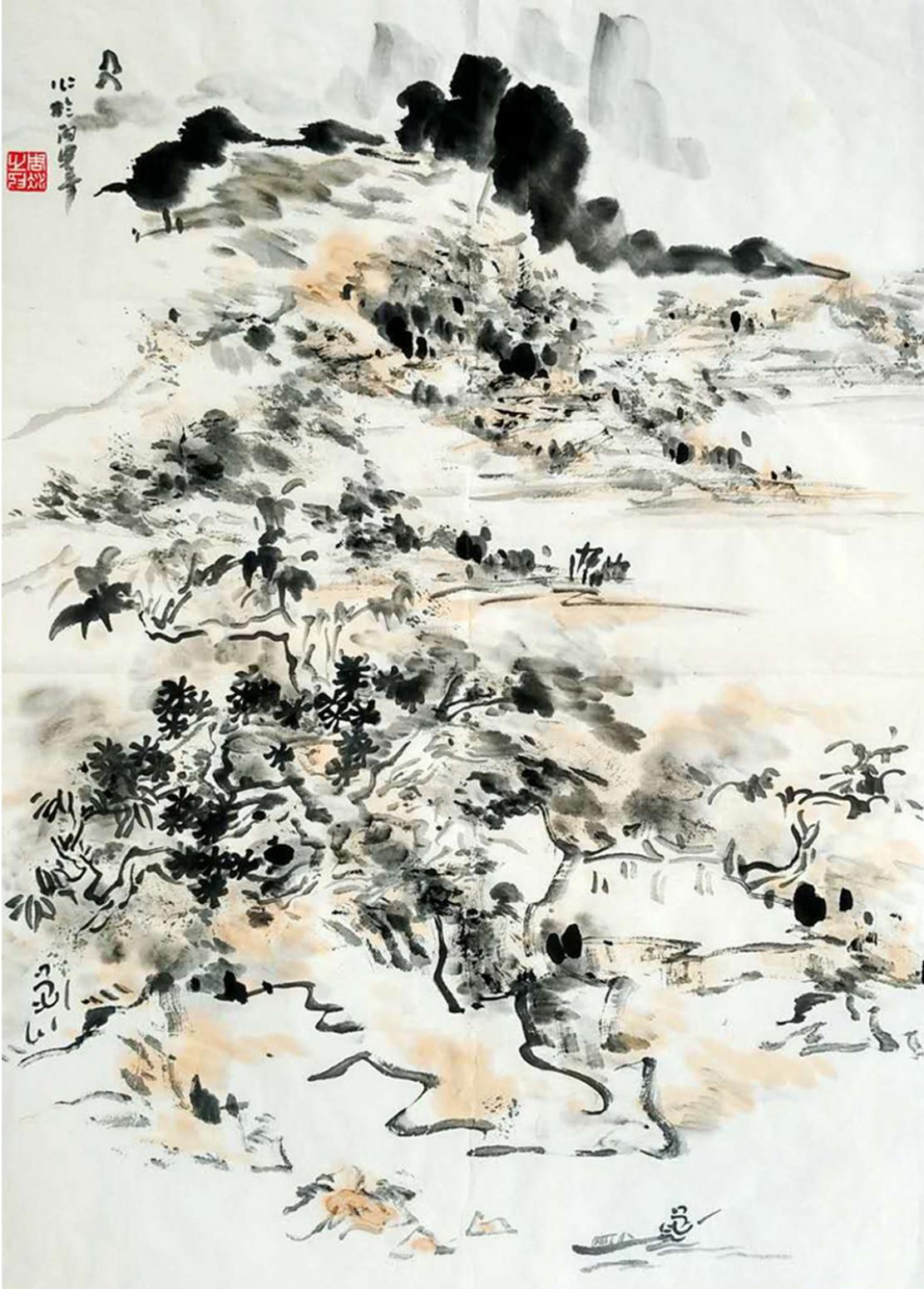 周现宏国画作品《【万里平原】作者周现宏》【图0】