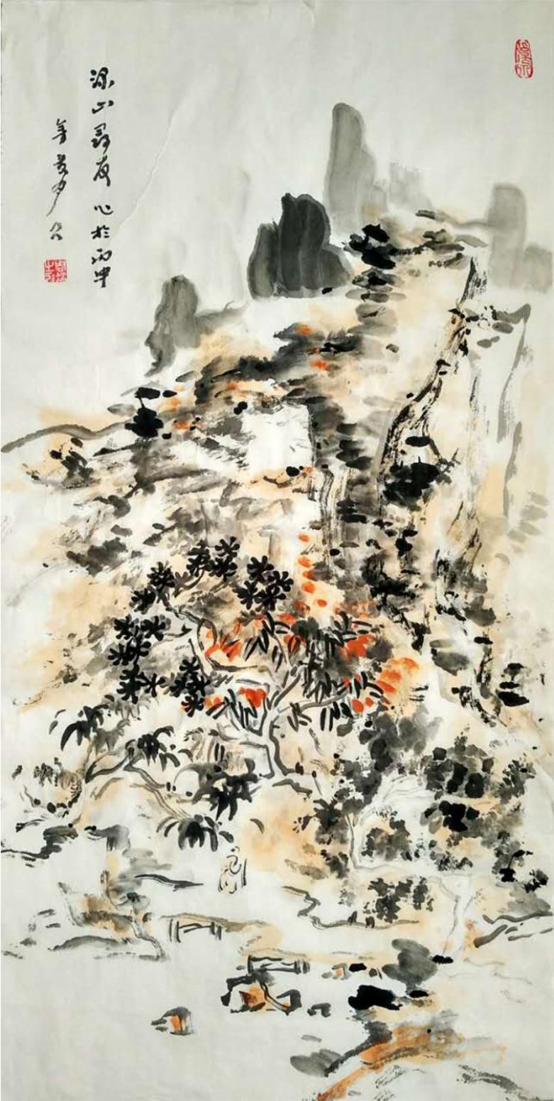 周现宏国画作品《【枫叶红了】作者周现宏》【图0】