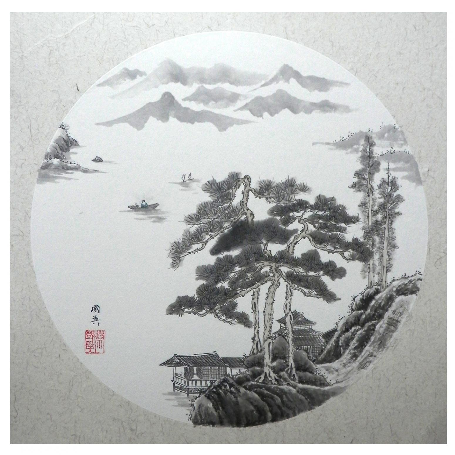 蔡国英国画作品《【水墨山水】作者蔡国英》