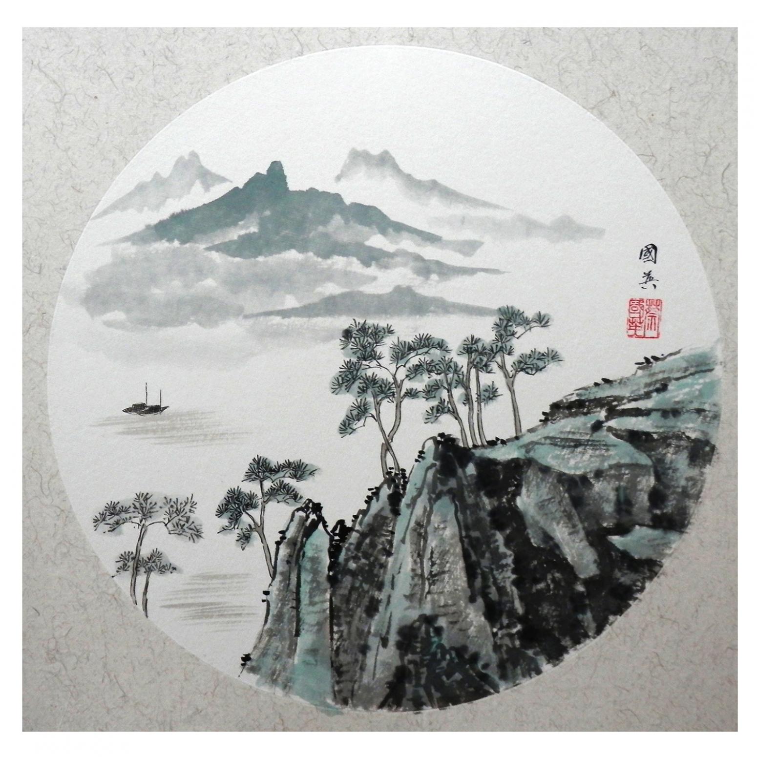 蔡国英国画作品《【水墨山水】作者蔡国英》