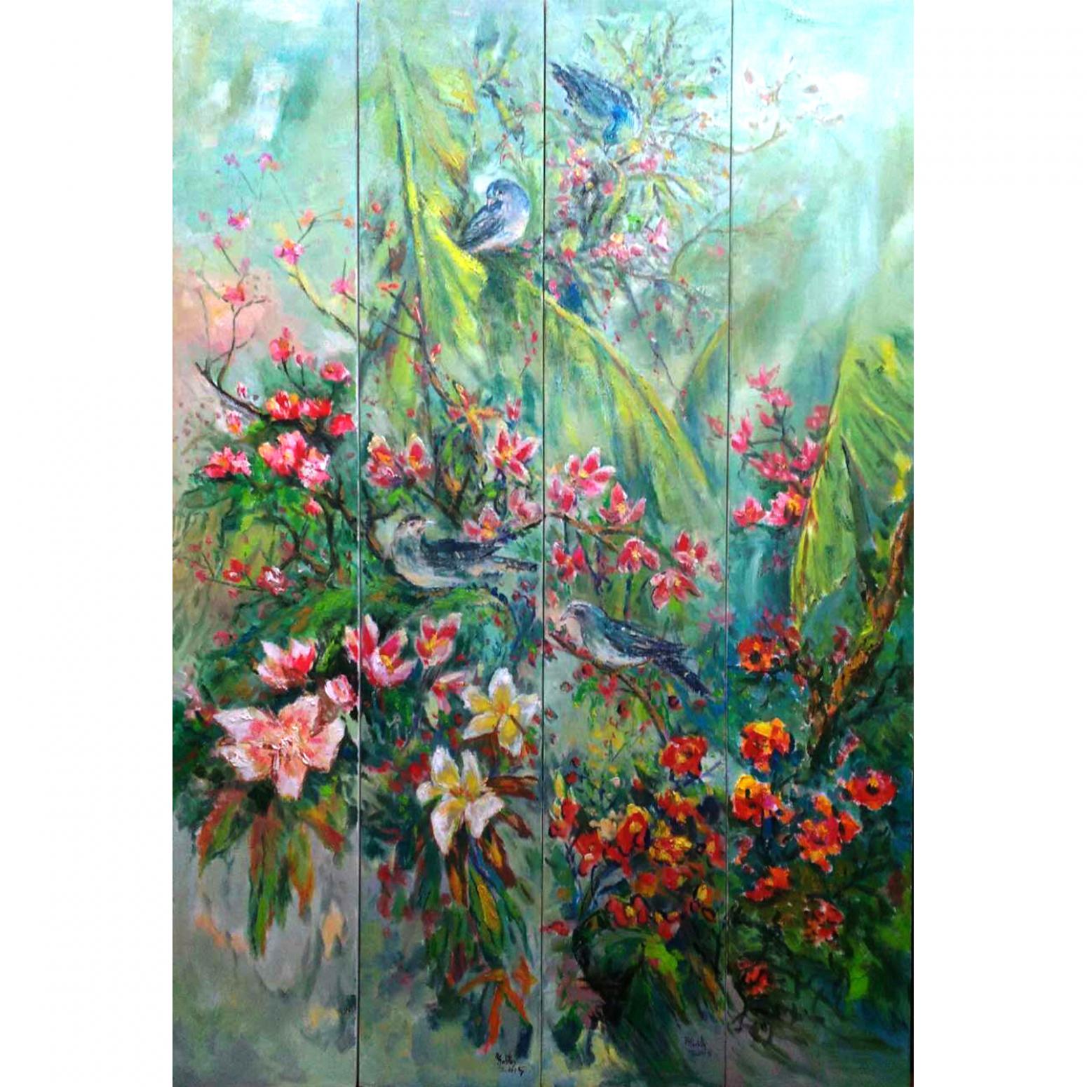 陈以涛油画作品《【南国春雨】作者陈以涛》