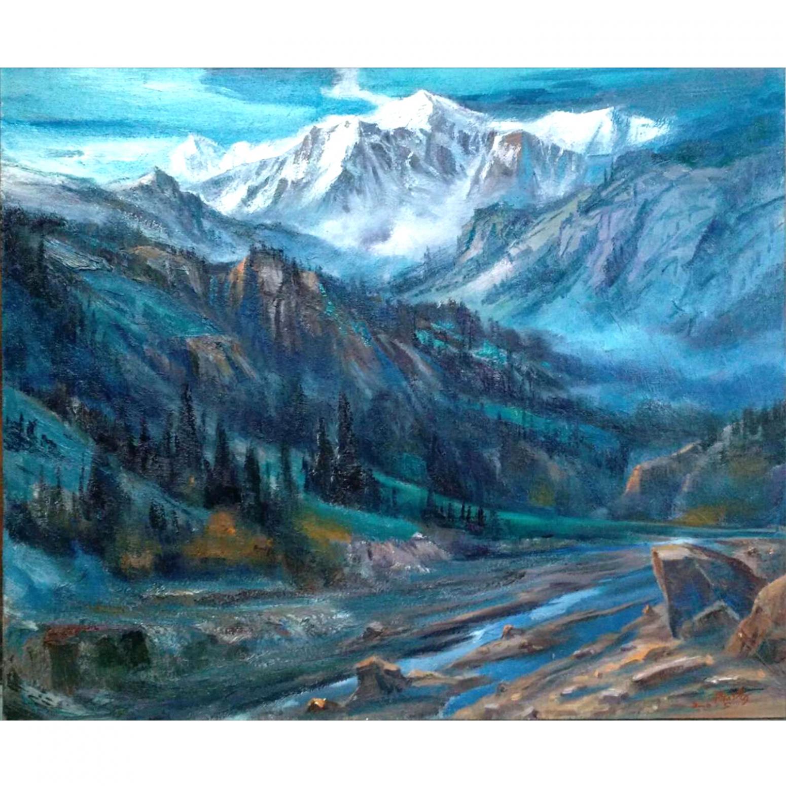 陈以涛油画作品《【天山雪韵】作者陈以涛》