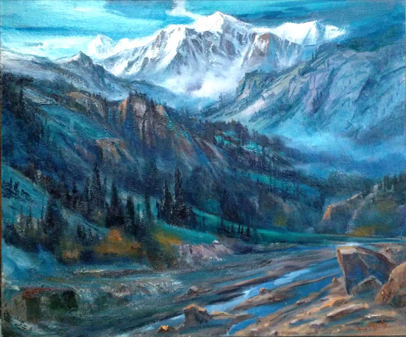 陈以涛油画作品《【天山雪韵】作者陈以涛》【图0】