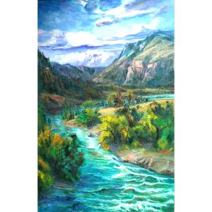 艺术品图片：艺术家陈以涛油画作品名称《【源远流长】作者陈以涛》价格28800.00 元