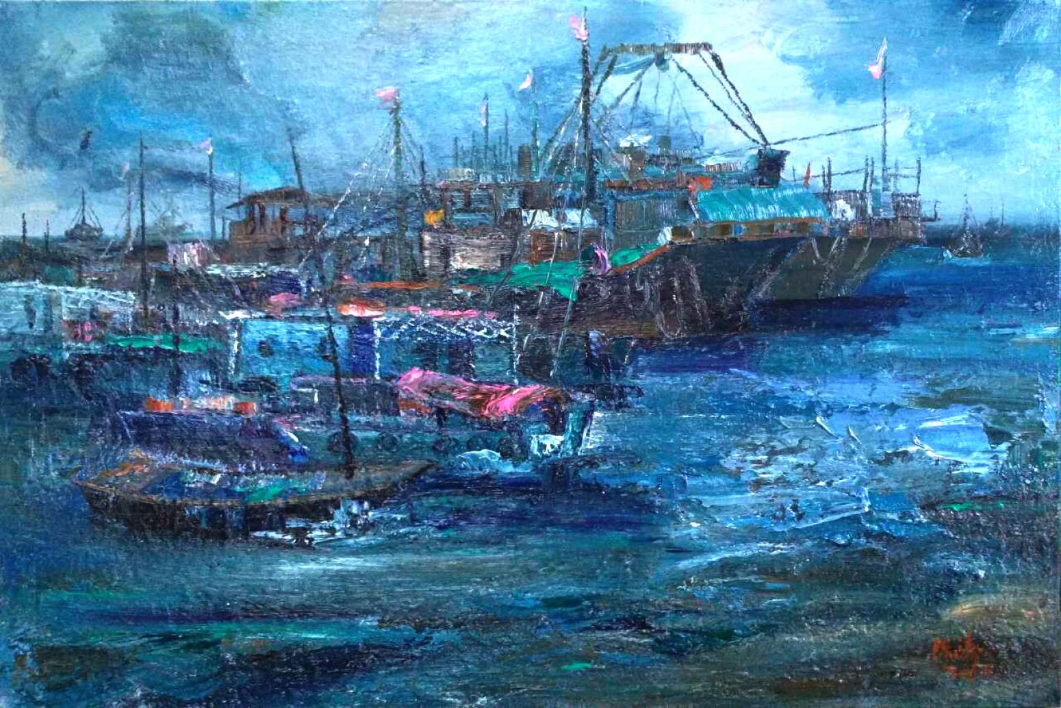 陈以涛油画作品《【渔人港】作者陈以涛》【图0】