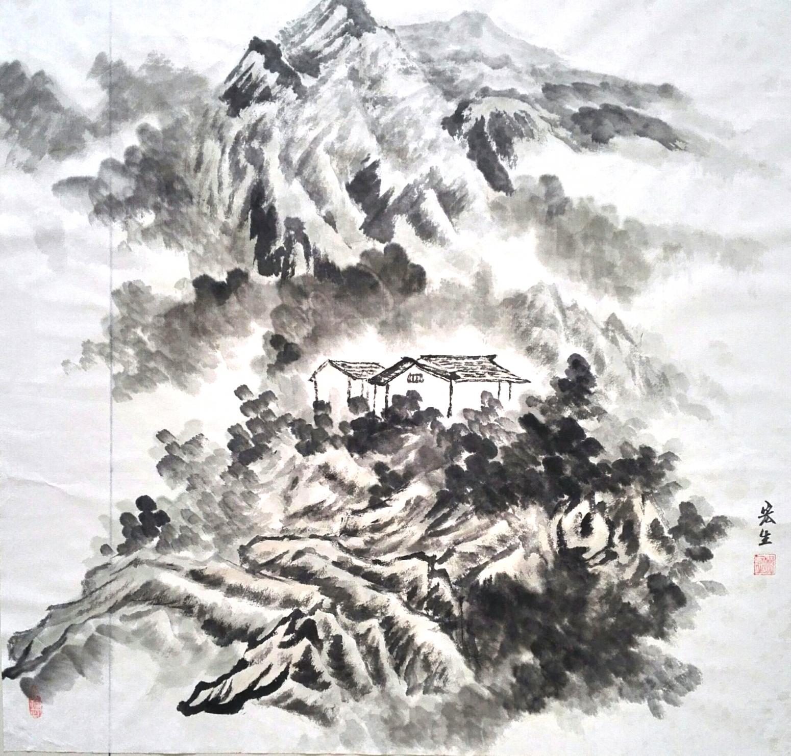 莫宏生国画作品《【山中房】作者莫宏生》【图0】